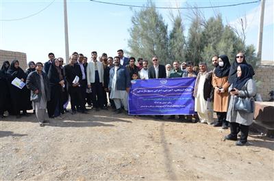 برگزاری پروژه اجرایی بسیج سازندگی با عنوان مقابله با عوامل خسارتزای طوفان ( احداث بادشكن و نهالكاری) در سیستان و بلوچستان